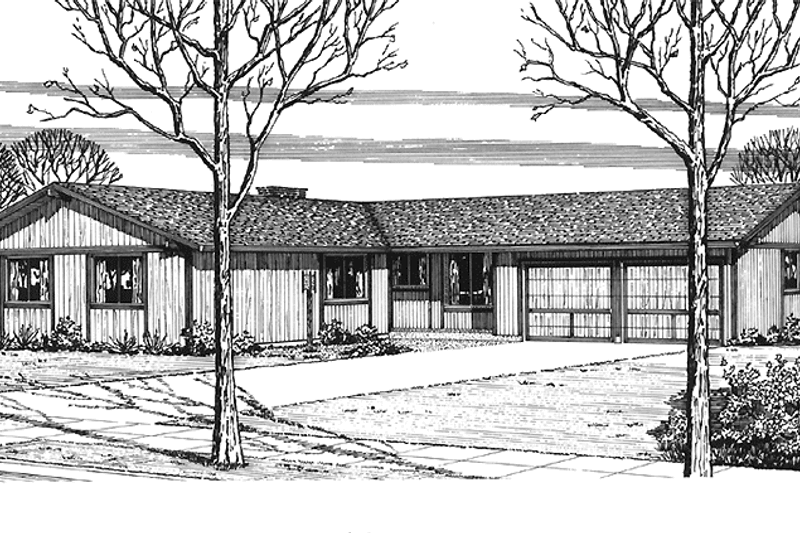 Home Plan - Prairie Exterior - Front Elevation Plan #320-1309