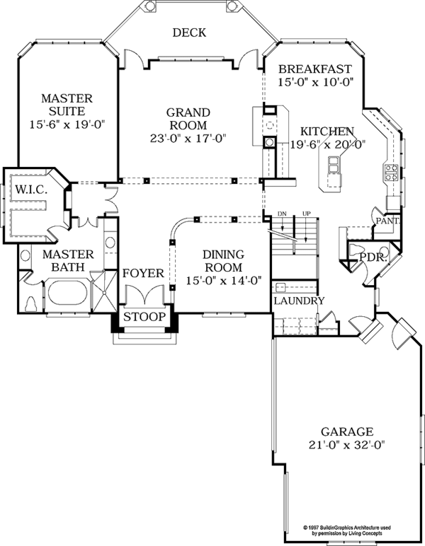 Dream House Plan - Prairie Floor Plan - Main Floor Plan #453-184