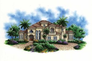 Dream House Plan - Mediterranean Exterior - Front Elevation Plan #1017-102