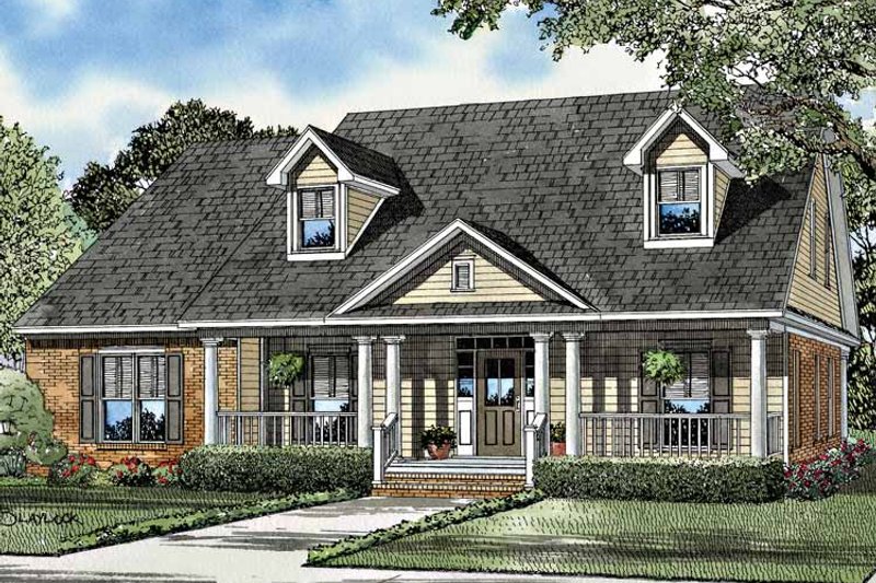 Architectural House Design - Exterior - Front Elevation 3 for Country House Plan #17-3128 - 4 bed, 3 bath