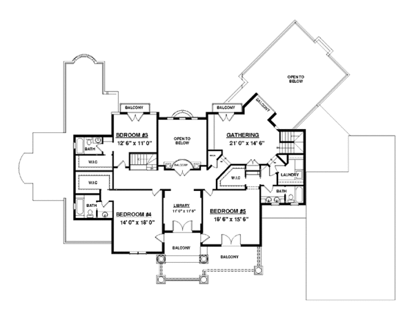 Architectural House Design - Mediterranean Floor Plan - Upper Floor Plan #937-17