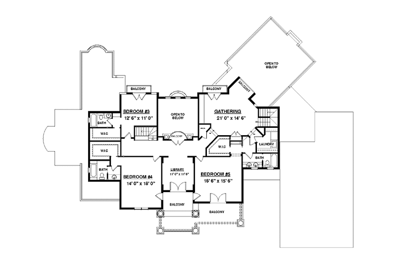 Dream House Plan - Floor Plan - Upper Floor for Mediterranean House Plan #937-17 - 5 bed, 5.5 bath