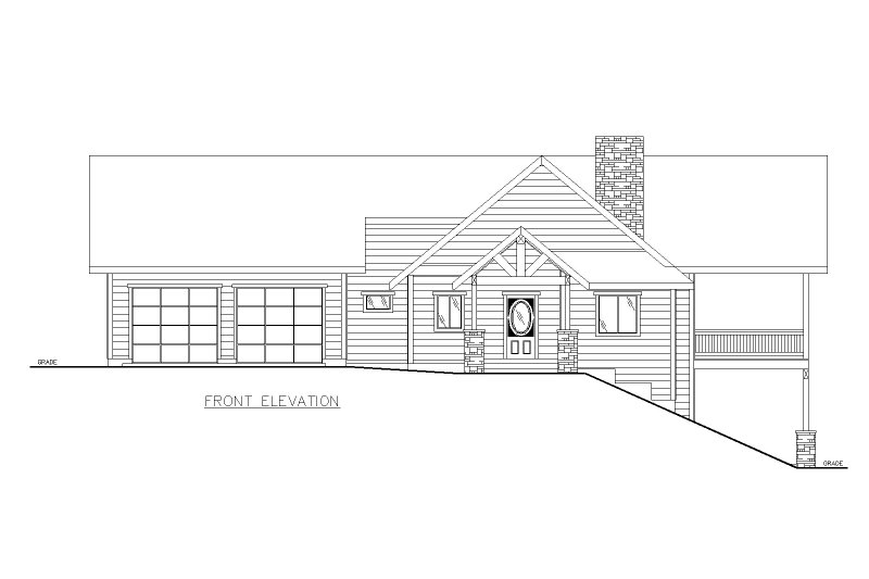 House Blueprint - Exterior - Front Elevation 3 for Craftsman House Plan #117-1068 - 4 bed, 3.5 bath