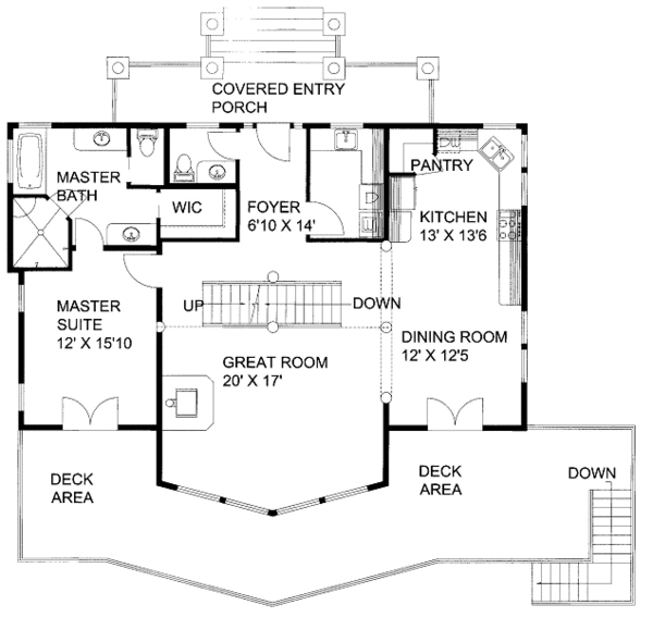 Dream House Plan - Cabin Floor Plan - Main Floor Plan #117-770