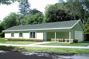 Ranch Exterior - Front Elevation Plan #1-1065