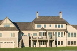 Exterior - Rear Elevation for European House Plan #928-66 - 4 bed, 3.5 bath