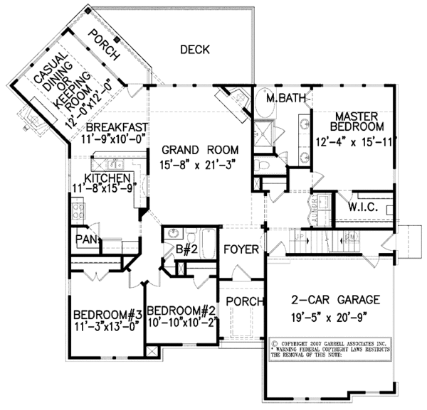 Dream House Plan - Craftsman Floor Plan - Main Floor Plan #54-262