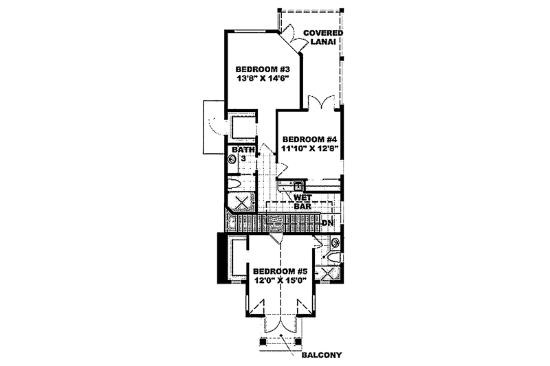 Dream House Plan - Floor Plan - Upper Floor for Mediterranean House Plan #1017-34 - 5 bed, 4.5 bath