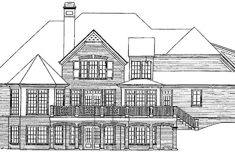 Home Plan - Exterior - Rear Elevation for Country House Plan #429-271 - 5 bed, 4 bath