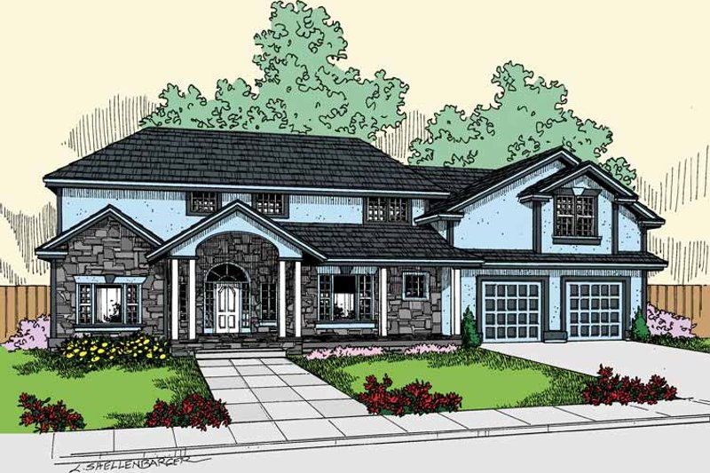 Home Plan - Country Exterior - Front Elevation Plan #60-831