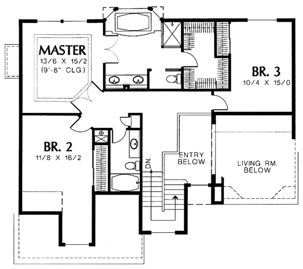 Home Plan - Mediterranean Floor Plan - Upper Floor Plan #48-785