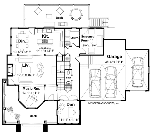 Dream House Plan - Victorian Floor Plan - Main Floor Plan #928-69
