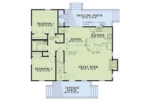 Floor Plan - Main Floor for Cottage House Plan #17-2018 - 3 bed, 2 bath