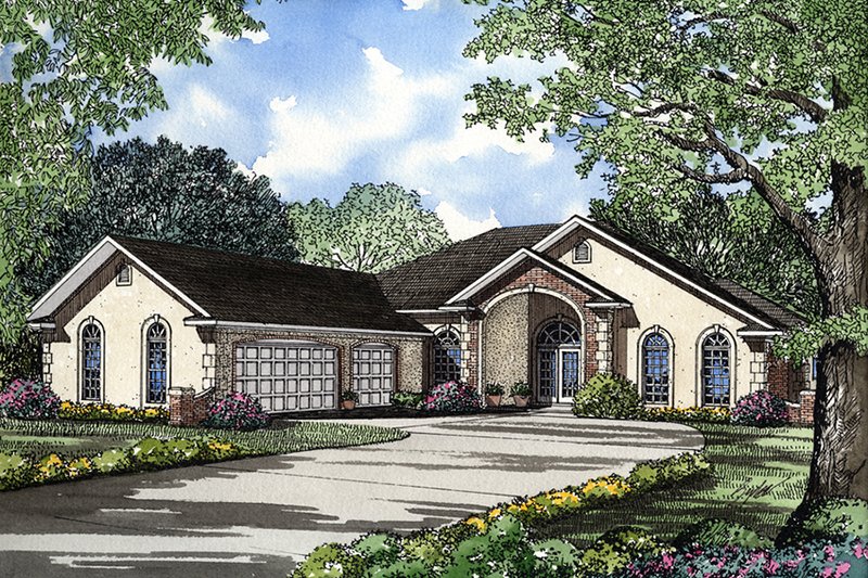 Architectural House Design - European Exterior - Front Elevation Plan #17-2632