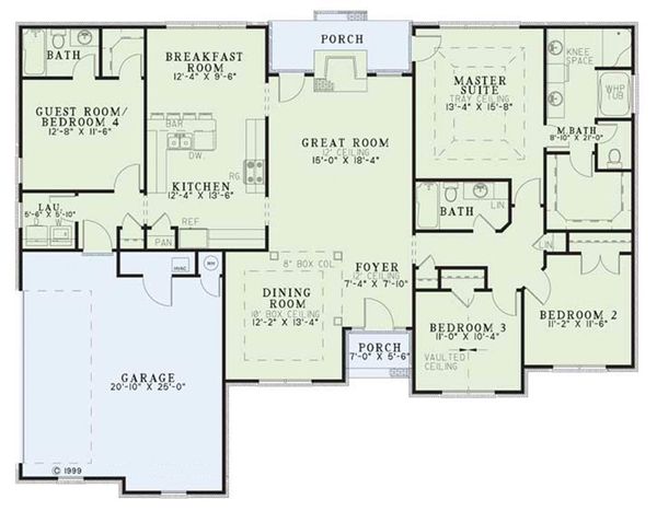 House Design - Traditional Floor Plan - Main Floor Plan #17-1040