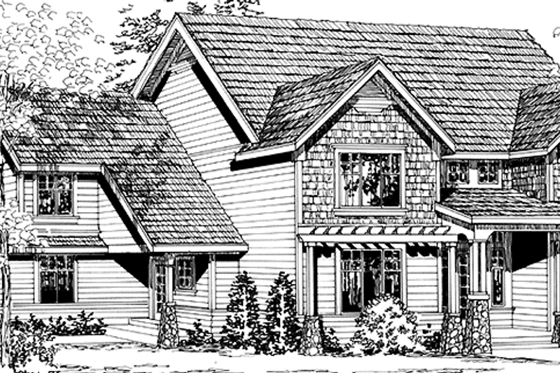Dream House Plan - Craftsman Exterior - Front Elevation Plan #966-55