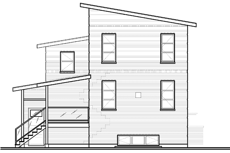 Dream House Plan - Exterior - Rear Elevation for Contemporary House Plan #23-2369 - 2 bed, 1.5 bath