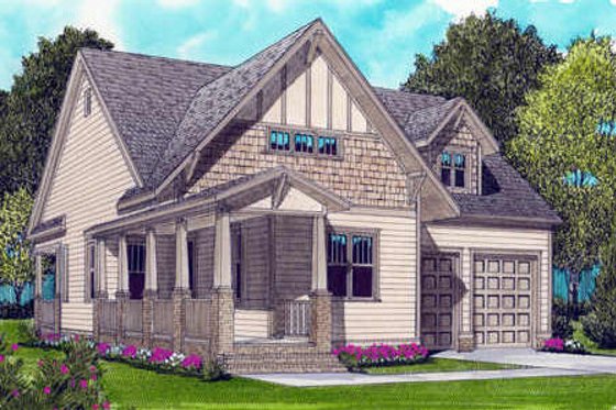 Exterior - Front Elevation for Bungalow House Plan #413-793 - 2 bed, 2 bath