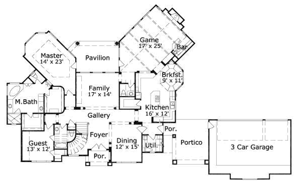 European Floor Plan - Main Floor Plan #411-193