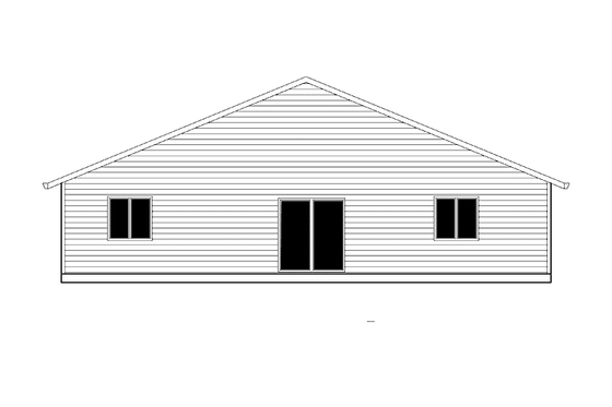 Exterior - Rear Elevation for Craftsman House Plan #943-15 - 3 bed, 2 bath