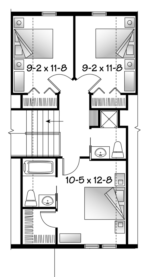 House Design - Country Floor Plan - Upper Floor Plan #23-2495