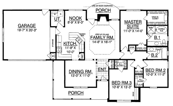 Dream House Plan - Traditional Floor Plan - Main Floor Plan #40-498