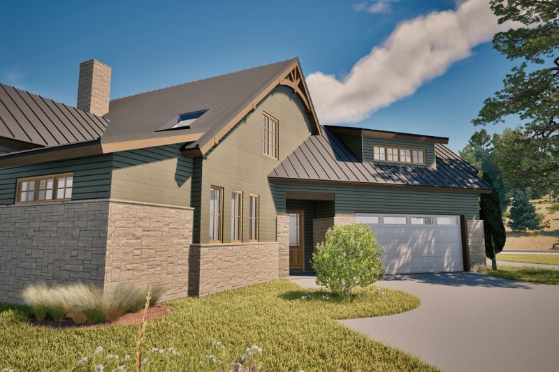 House Blueprint - Exterior - Rear Elevation 2 for Farmhouse House Plan #80-224 - 4 bed, 3 bath