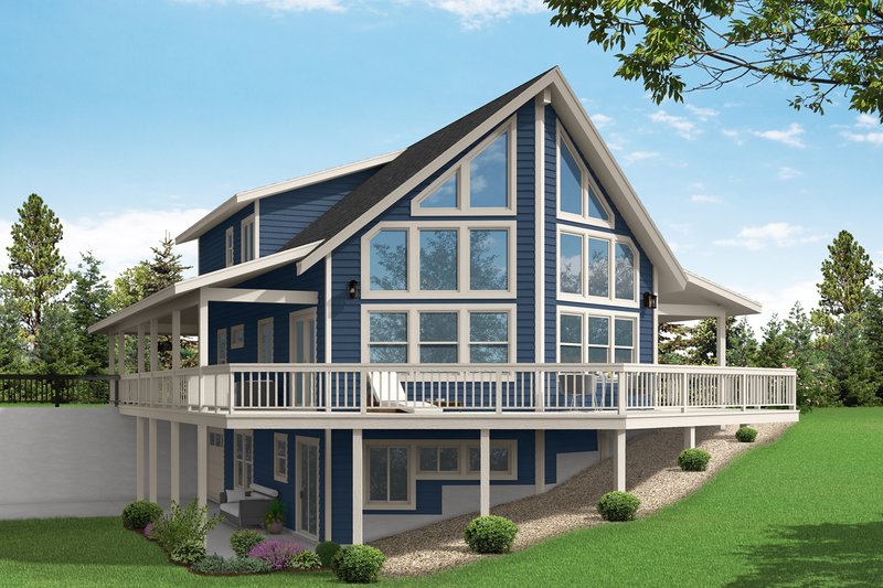 House Design - Craftsman Exterior - Rear Elevation Plan #124-1242