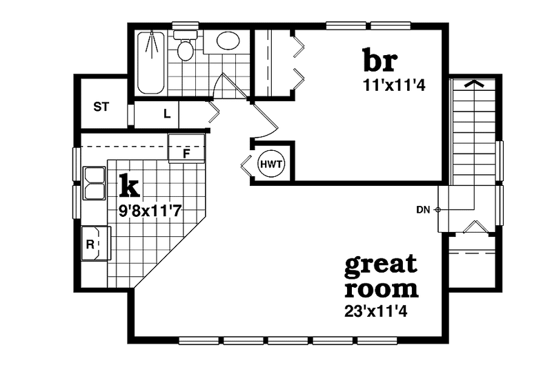 Dream House Plan - Floor Plan - Upper Floor for Craftsman House Plan #47-1088 - 1 bed, 1 bath