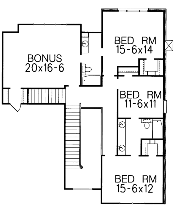 Home Plan - Traditional Floor Plan - Upper Floor Plan #15-316