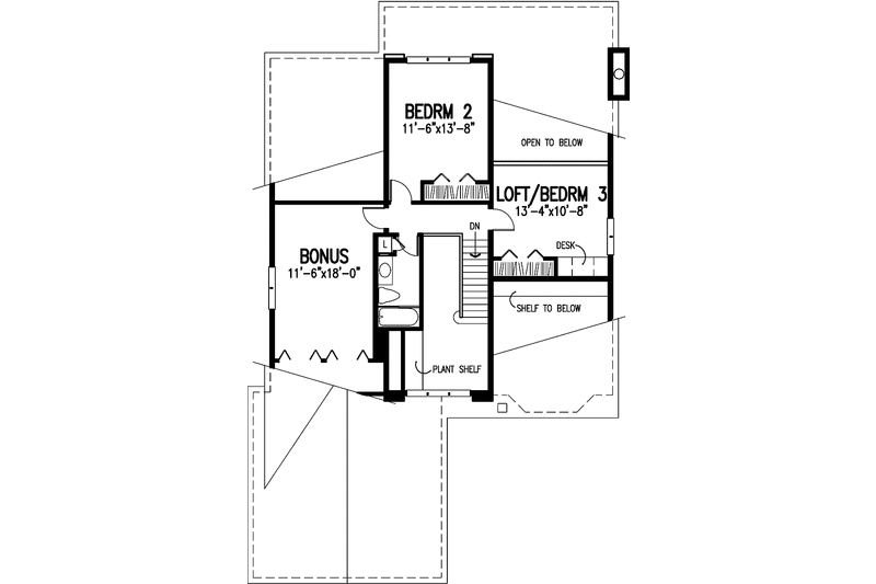 Dream House Plan - Floor Plan - Upper Floor for Country House Plan #320-1431 - 2 bed, 2.5 bath