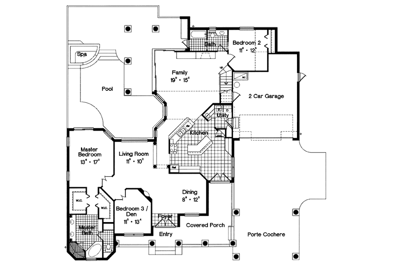 Dream House Plan - Floor Plan - Main Floor for Victorian House Plan #417-658 - 3 bed, 2 bath