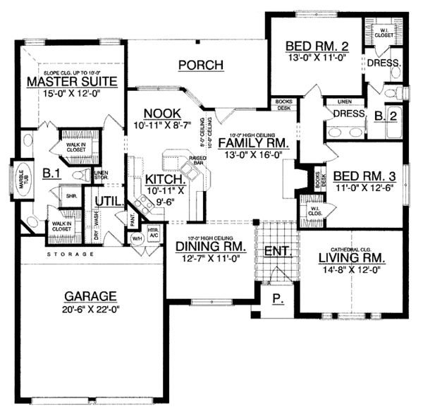Dream House Plan - Traditional Floor Plan - Main Floor Plan #40-462