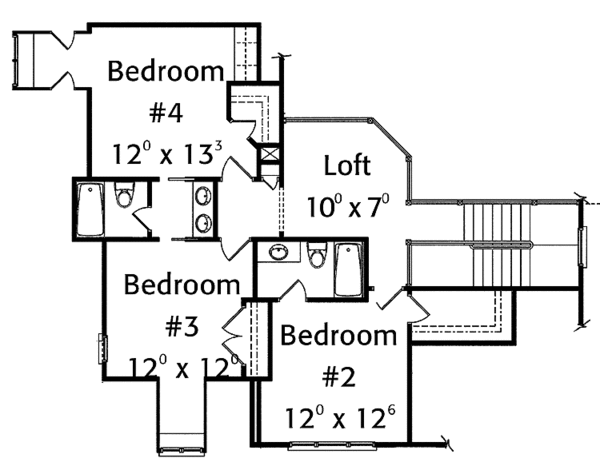 Country Floor Plan - Upper Floor Plan #429-374