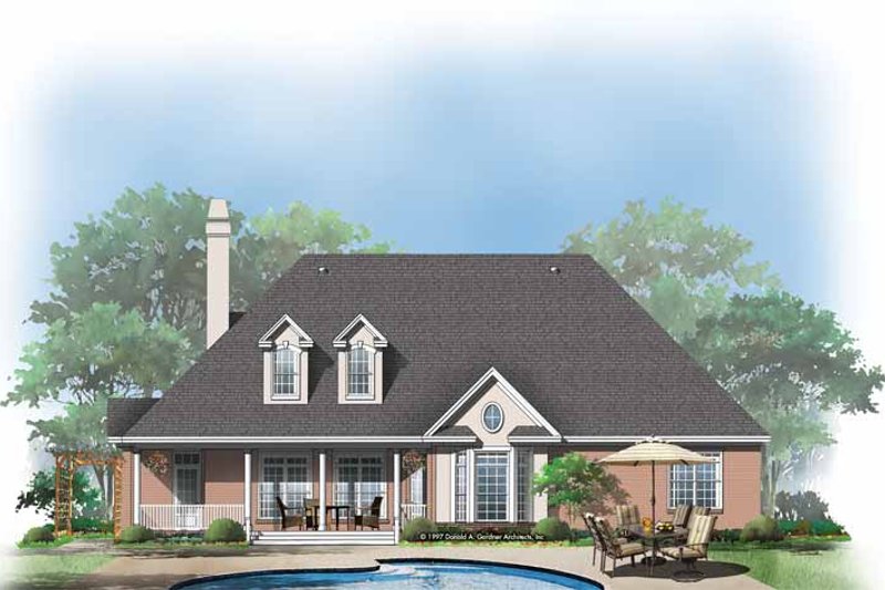 House Plan Design - Ranch Exterior - Rear Elevation Plan #929-293