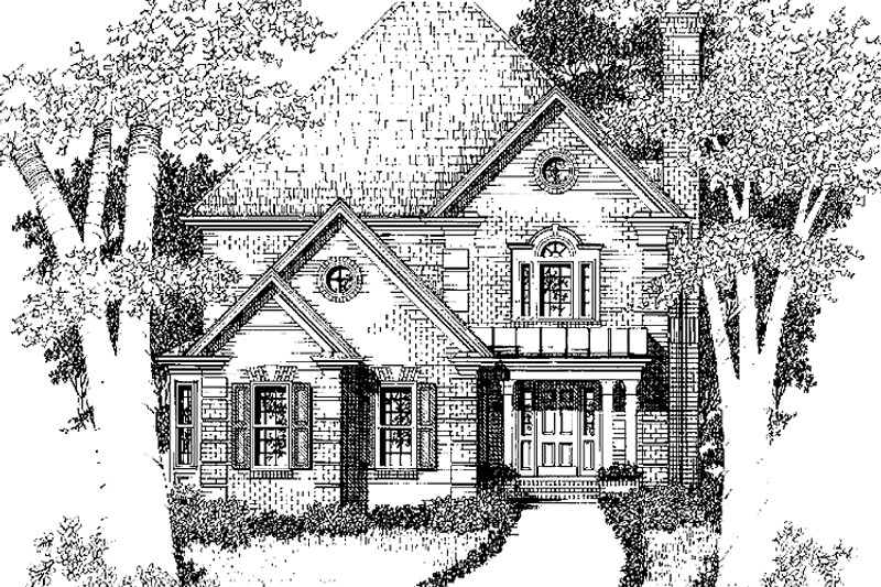 Architectural House Design - Exterior - Front Elevation 3 for Colonial House Plan #129-167 - 3 bed, 2.5 bath
