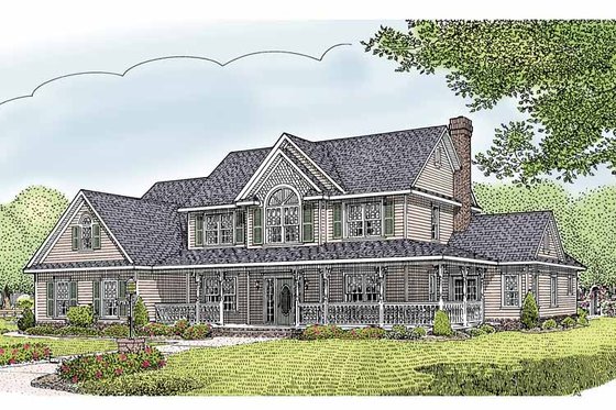 Exterior - Front Elevation 3 for Country House Plan #11-274 - 5 bed, 2.5 bath