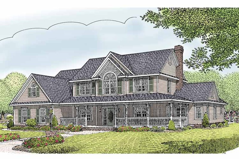 Dream House Plan - Exterior - Front Elevation 3 for Country House Plan #11-274 - 5 bed, 2.5 bath