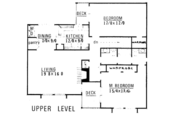 Floor Plan - Upper Floor House Plan #303-208 - 2 bed, 1.5 bath