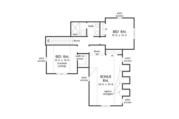 Cottage Floor Plan - Upper Floor Plan #929-1197