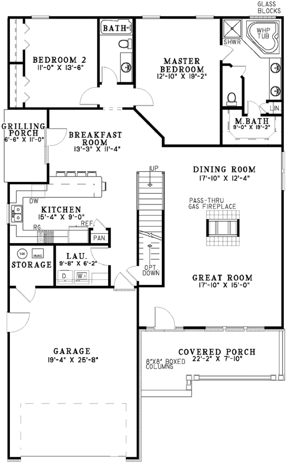 Home Plan - Country Floor Plan - Main Floor Plan #17-3022