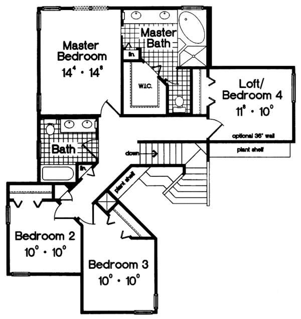 House Plan Design - Mediterranean Floor Plan - Upper Floor Plan #417-601