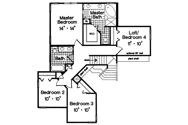 Dream House Plan - Floor Plan - Upper Floor for Mediterranean House Plan #417-601 - 4 bed, 2.5 bath