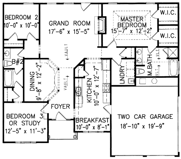 House Design - Colonial Floor Plan - Main Floor Plan #54-209
