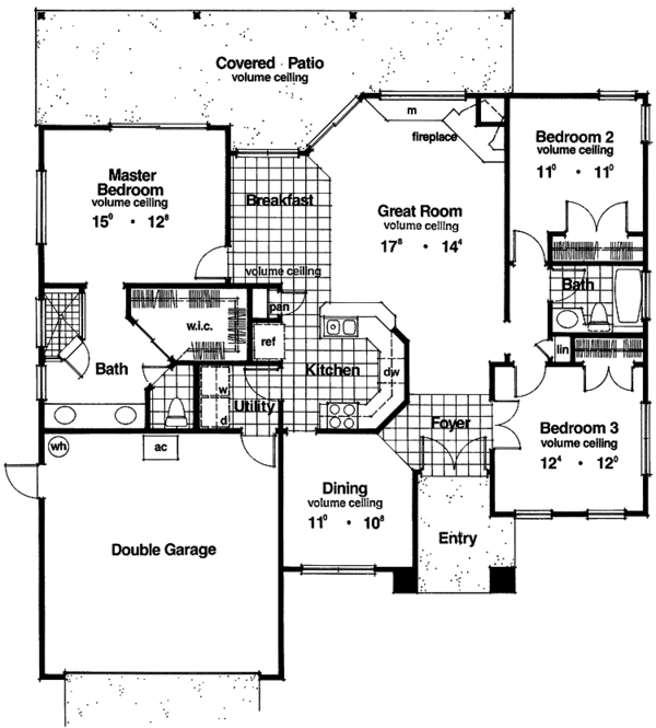 Architectural House Design - Mediterranean Floor Plan - Main Floor Plan #417-625