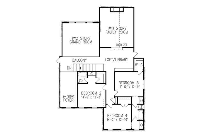 Dream House Plan - Floor Plan - Upper Floor for Traditional House Plan #54-334 - 4 bed, 3.5 bath