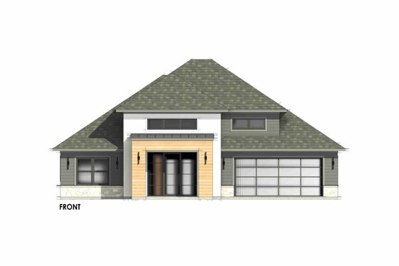 Exterior - Front Elevation 6 for Modern House Plan #1096-110 - 3 bed, 2 bath