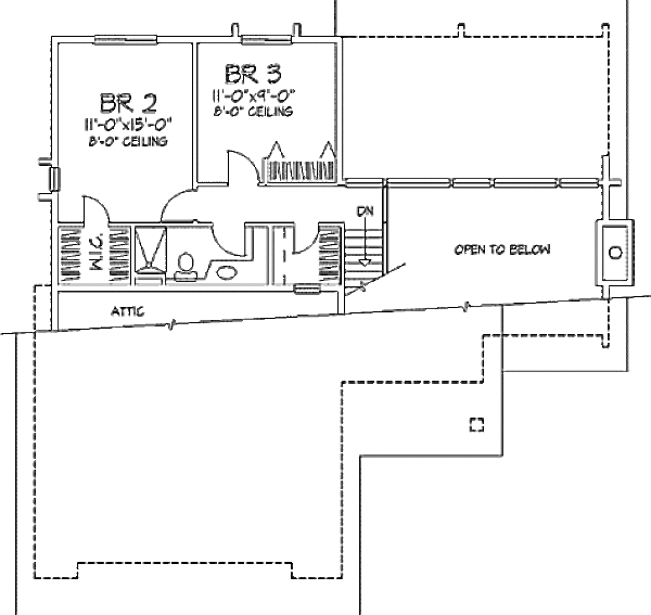 Traditional Floor Plan - Upper Floor Plan #320-302
