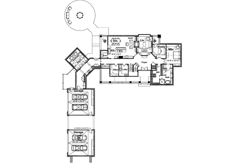 House Design - Floor Plan - Main Floor for Traditional House Plan #928-33 - 5 bed, 4.5 bath