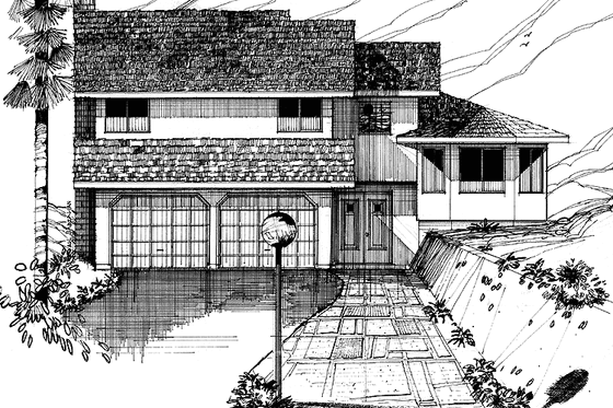 Exterior - Front Elevation 3 for Contemporary House Plan #60-672 - 3 bed, 3 bath